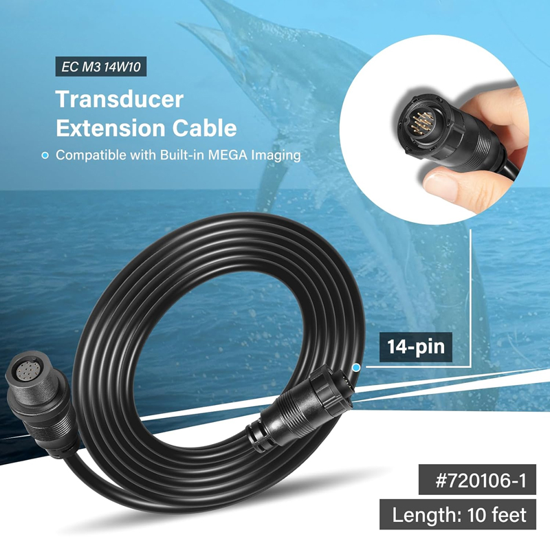 Fish Finder Transducer - Удлинительный кабель для датчика 10 футов,