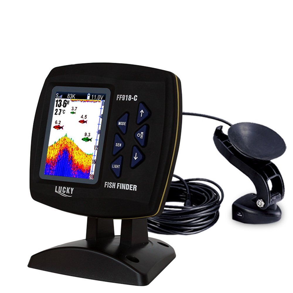 Fish Finder Gps - Цветной экран, проводной рыболокатор FF918-C100DS, двухчастотный,